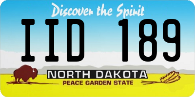 ND license plate IID189