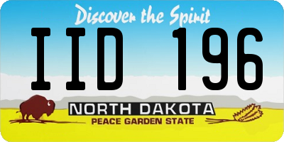 ND license plate IID196