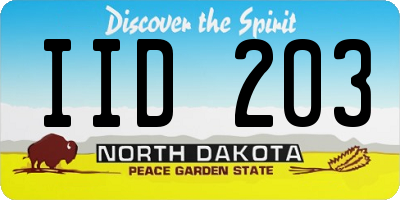 ND license plate IID203