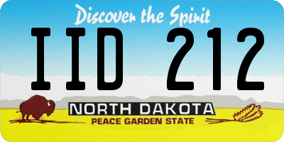 ND license plate IID212