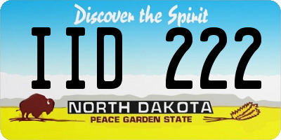 ND license plate IID222