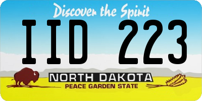 ND license plate IID223