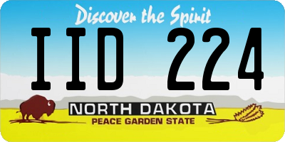 ND license plate IID224
