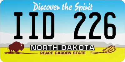 ND license plate IID226