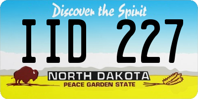 ND license plate IID227