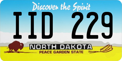 ND license plate IID229