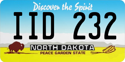 ND license plate IID232
