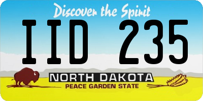 ND license plate IID235