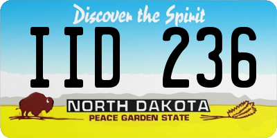 ND license plate IID236