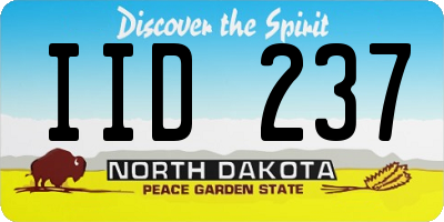 ND license plate IID237