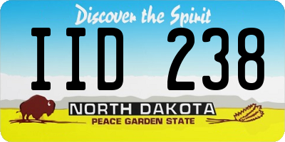 ND license plate IID238