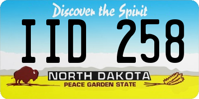 ND license plate IID258