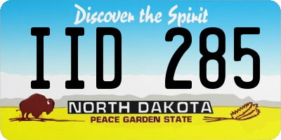 ND license plate IID285
