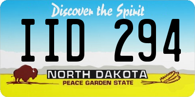 ND license plate IID294