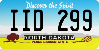 ND license plate IID299