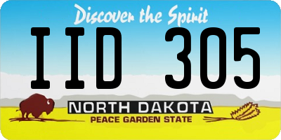 ND license plate IID305