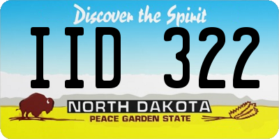 ND license plate IID322