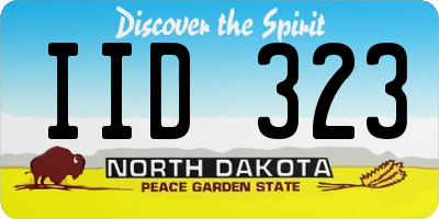 ND license plate IID323