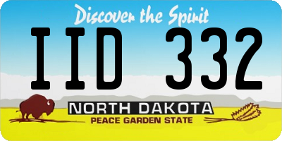 ND license plate IID332