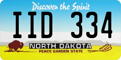 ND license plate IID334