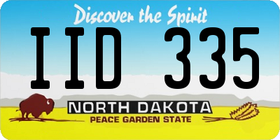 ND license plate IID335