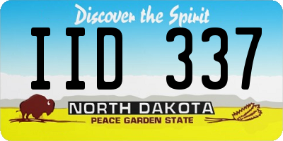 ND license plate IID337
