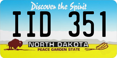 ND license plate IID351
