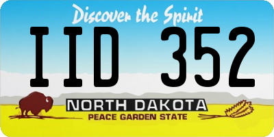 ND license plate IID352