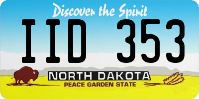 ND license plate IID353