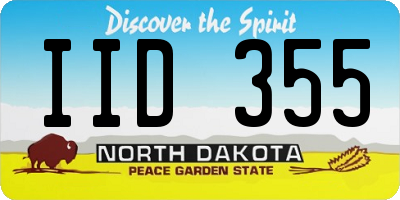 ND license plate IID355
