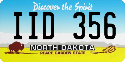 ND license plate IID356