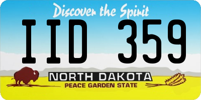 ND license plate IID359