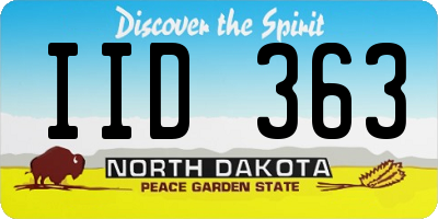 ND license plate IID363
