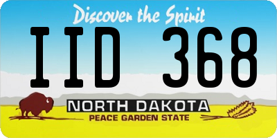 ND license plate IID368
