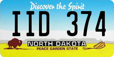 ND license plate IID374