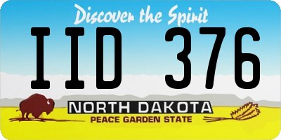 ND license plate IID376