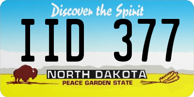 ND license plate IID377