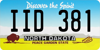 ND license plate IID381