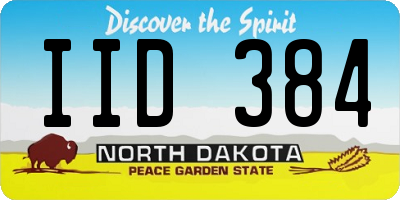 ND license plate IID384