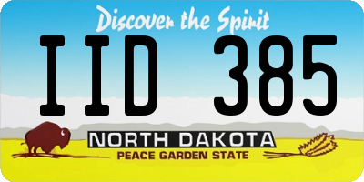 ND license plate IID385