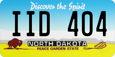 ND license plate IID404
