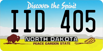 ND license plate IID405