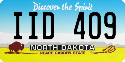 ND license plate IID409