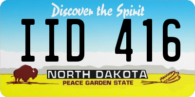 ND license plate IID416