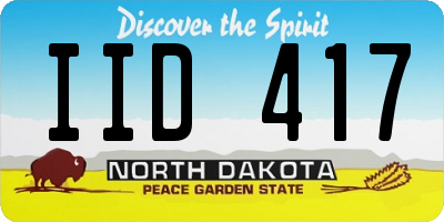 ND license plate IID417