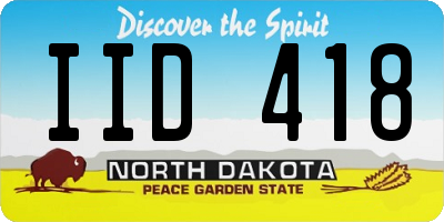 ND license plate IID418