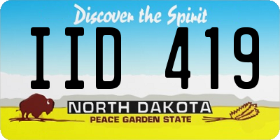 ND license plate IID419