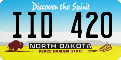 ND license plate IID420