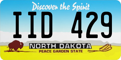 ND license plate IID429