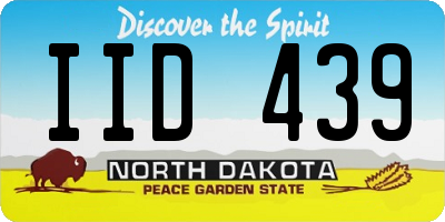 ND license plate IID439